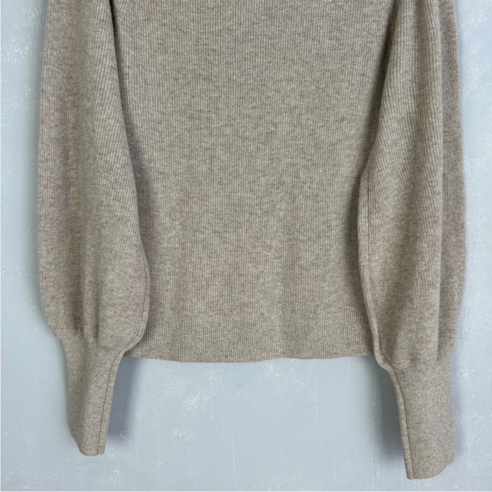 Ba&Sh Size M Eden Jumper Sweater 100% Wool Beige Turtleneck Ribbed - Picture 9 of 13